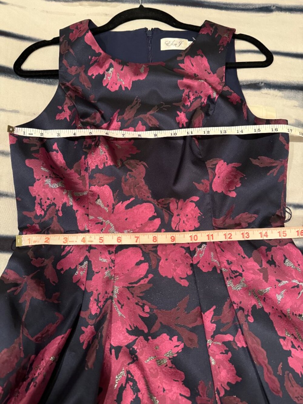 NWT Eliza J high-low floral gown with embellished belt and pockets, size 10 - Picture 9 of 10